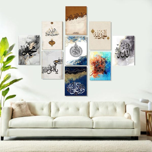 9-in-1 Wall Art Photo Frame Set – Easy Stick Canvas Decor