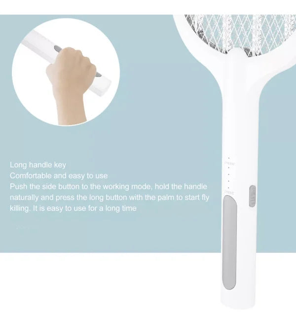 Rechargeable Electric Mosquito Killer Racket - 2 In 1 Led Flash Light