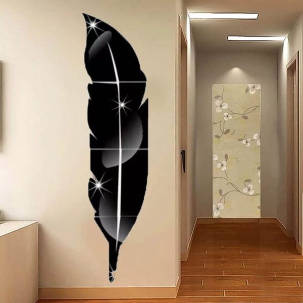 3d Acrylic Wall Leaf Mirror Room Decor