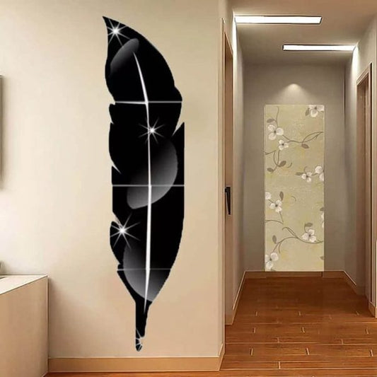 3d Acrylic Wall Leaf Mirror Room Decor